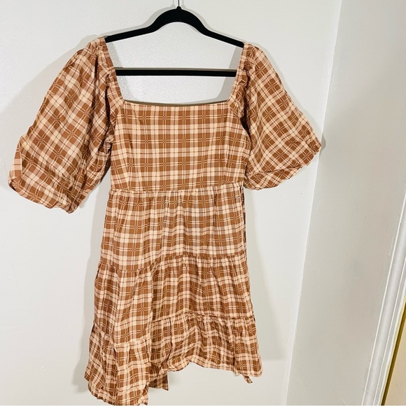 NEW Faithfull the Brand Eryn Mini Dress Lori Check Print Preppy Academia Western - Picture 3 of 7